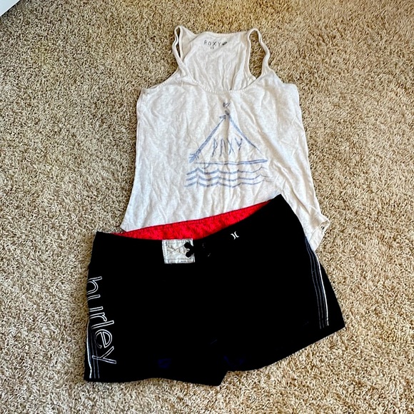 Hurley Other - Set of Hurley board shorts, Blk in color w/roxy tank